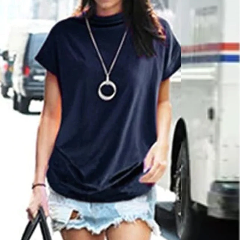 Half Turtleneck Doll Sleeve T-Shirt - Image 4