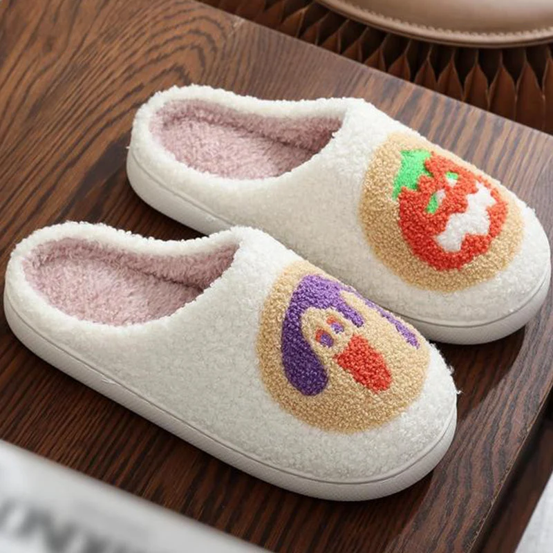 Halloween Cartoon Pattern Plush Slippers - Image 6