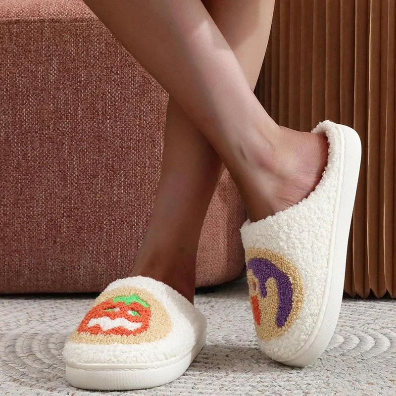 Halloween Cartoon Pattern Plush Slippers - Image 8