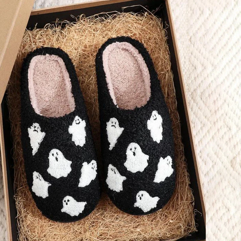 Halloween Ghost Plush Slippers - Image 5