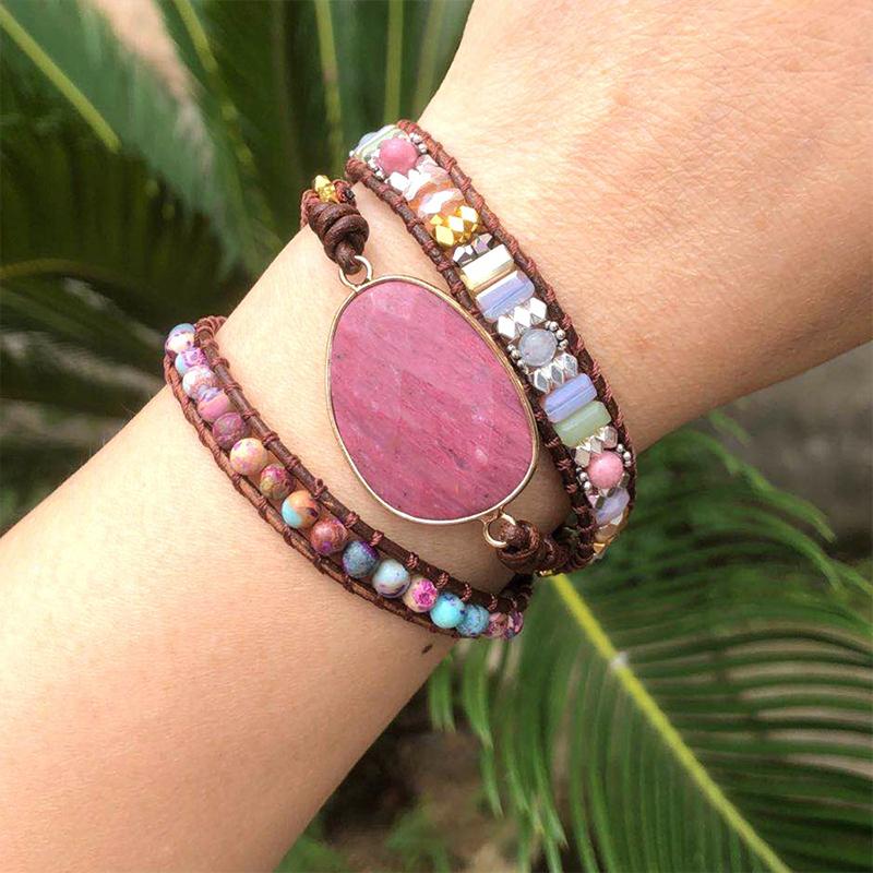 Handmade Natural Stone Wrap Bracelet - Image 3