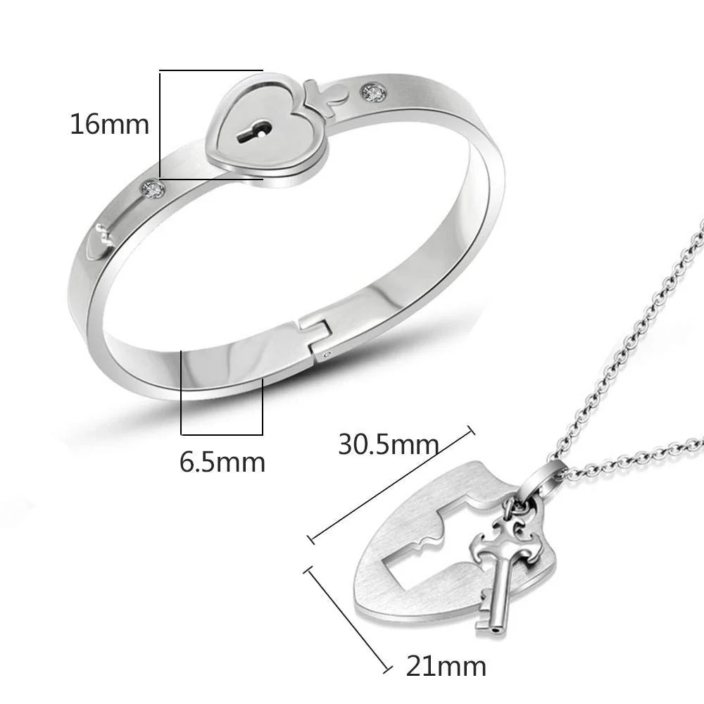 Heart Lock Bracelet & Necklace - Image 4
