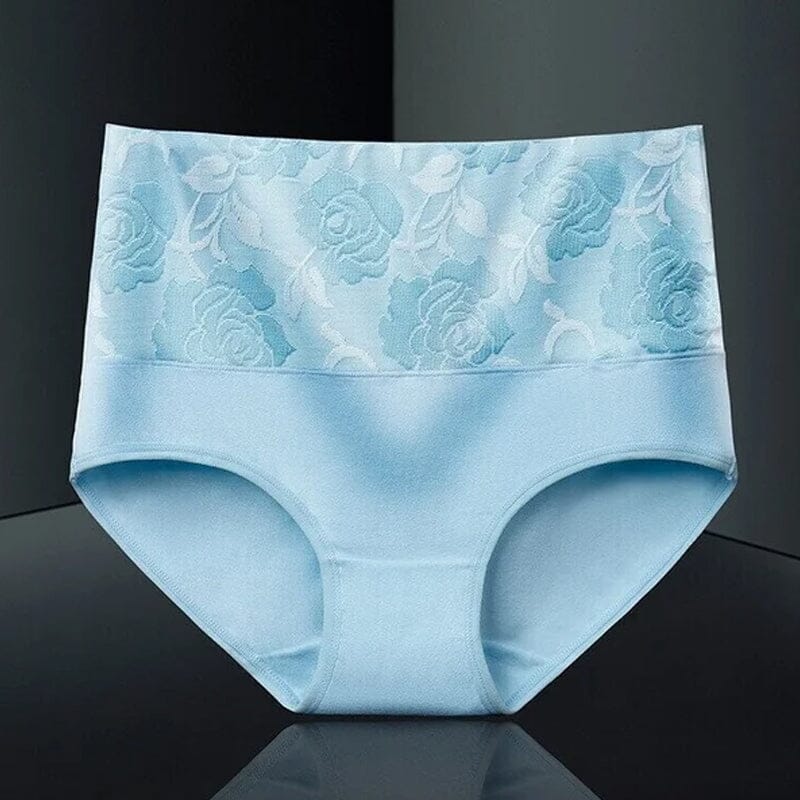 High Waist Cotton Print Flower Briefs - Image 17