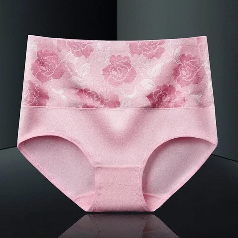 High Waist Cotton Print Flower Briefs - Image 18