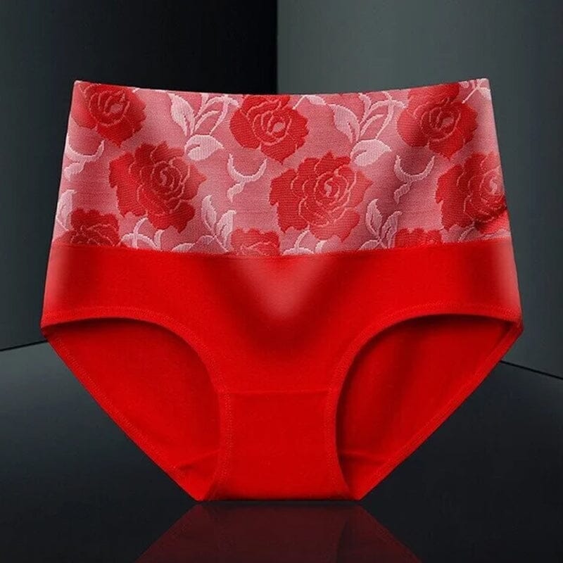 High Waist Cotton Print Flower Briefs - Image 22