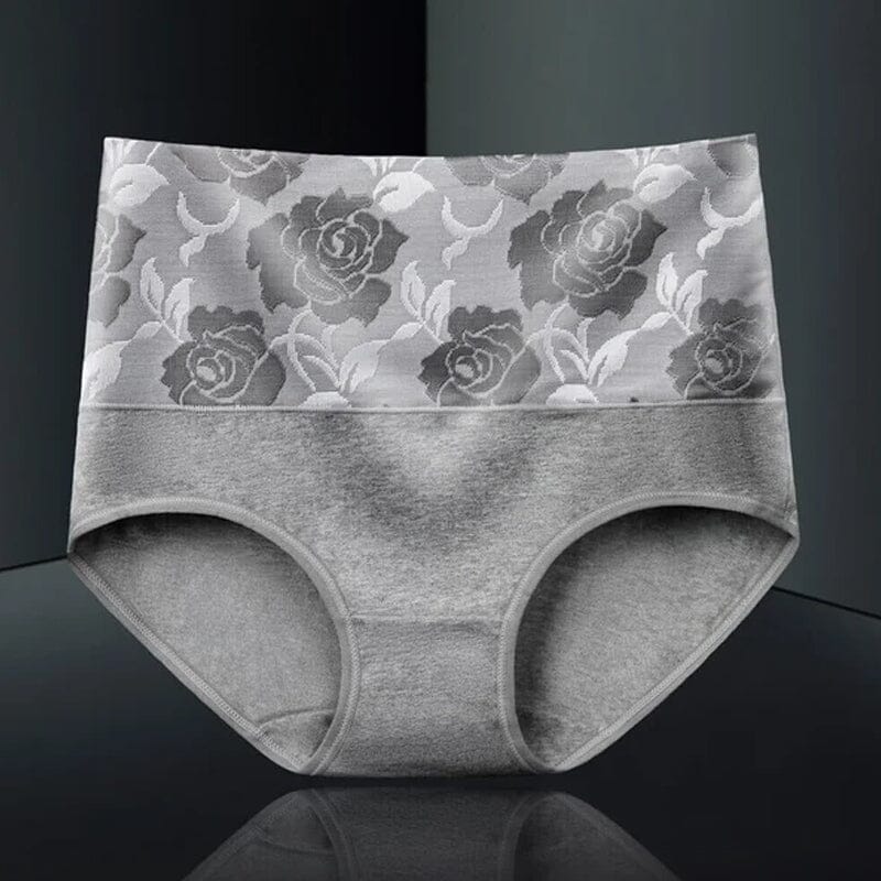 High Waist Cotton Print Flower Briefs - Image 23