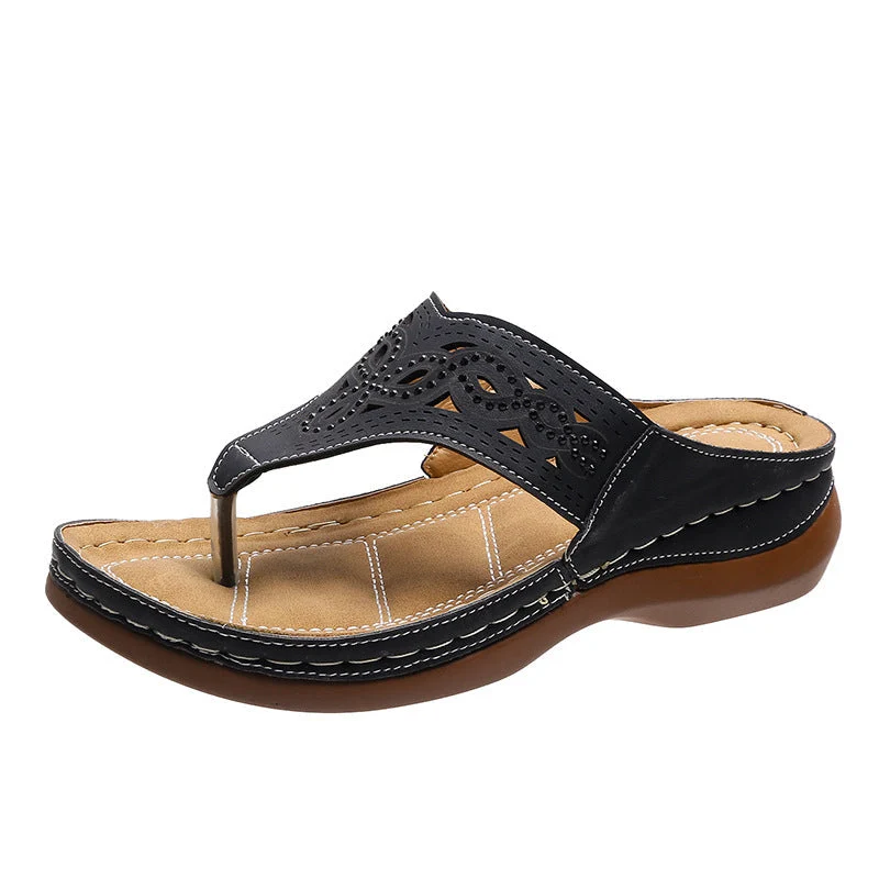 Hollow Rhinestone Sandals - Image 6