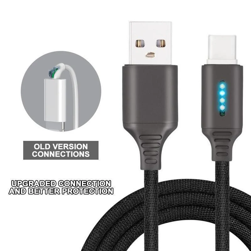 Auto Cut-off Fast Charging Nylon Cable For Android, IOS&Typ C - Image 5