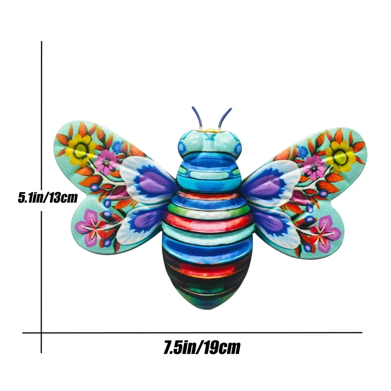 Iron Bee Art Sculpture Hanging Wall Decorations for Garden - Image 10