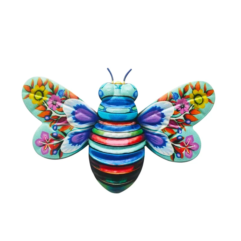 Iron Bee Art Sculpture Hanging Wall Decorations for Garden - Image 24