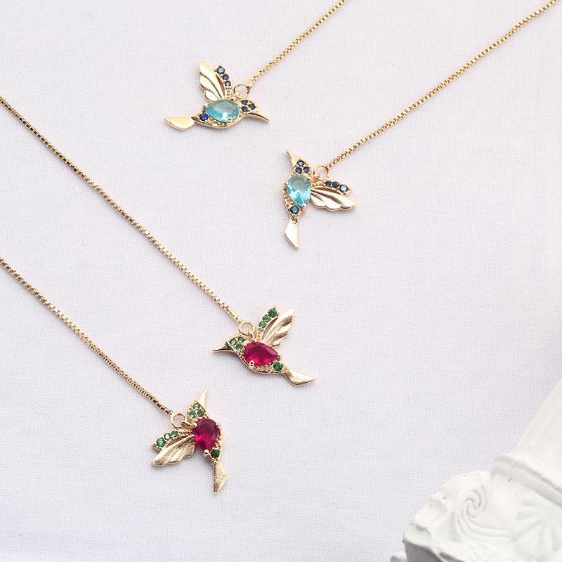 Ladies Elegant Hummingbird Rhinestone Stud Earrings - Image 5