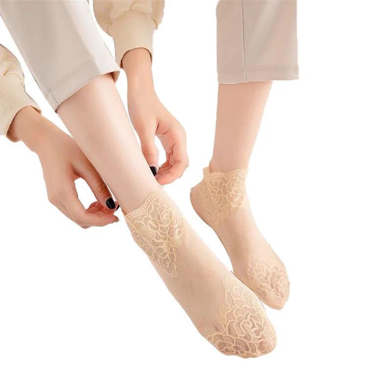 Ladies Fashion Lace Socks (6 Pairs) - Image 16