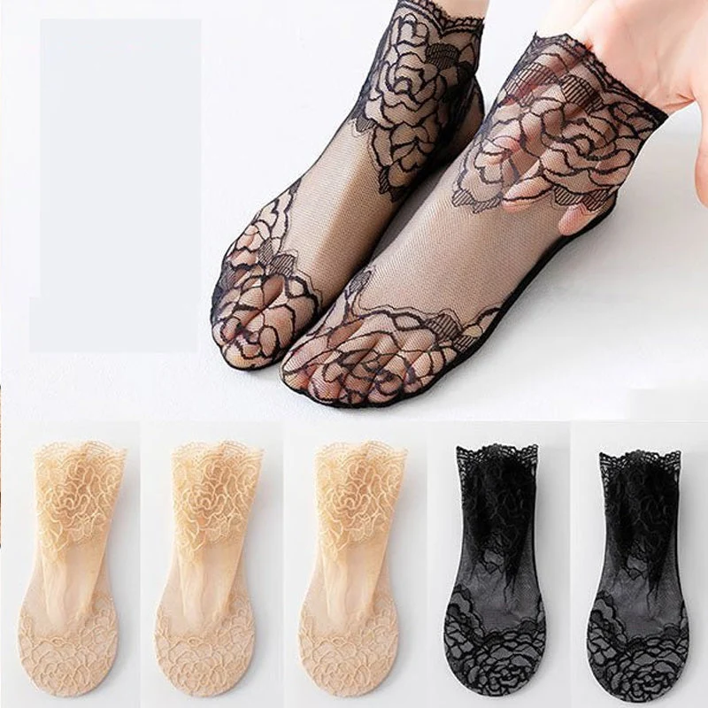 Ladies Fashion Lace Socks (6 Pairs) - Image 9