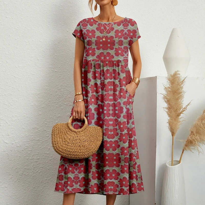 Ladies Loose Printed Summer Dress - Image 7