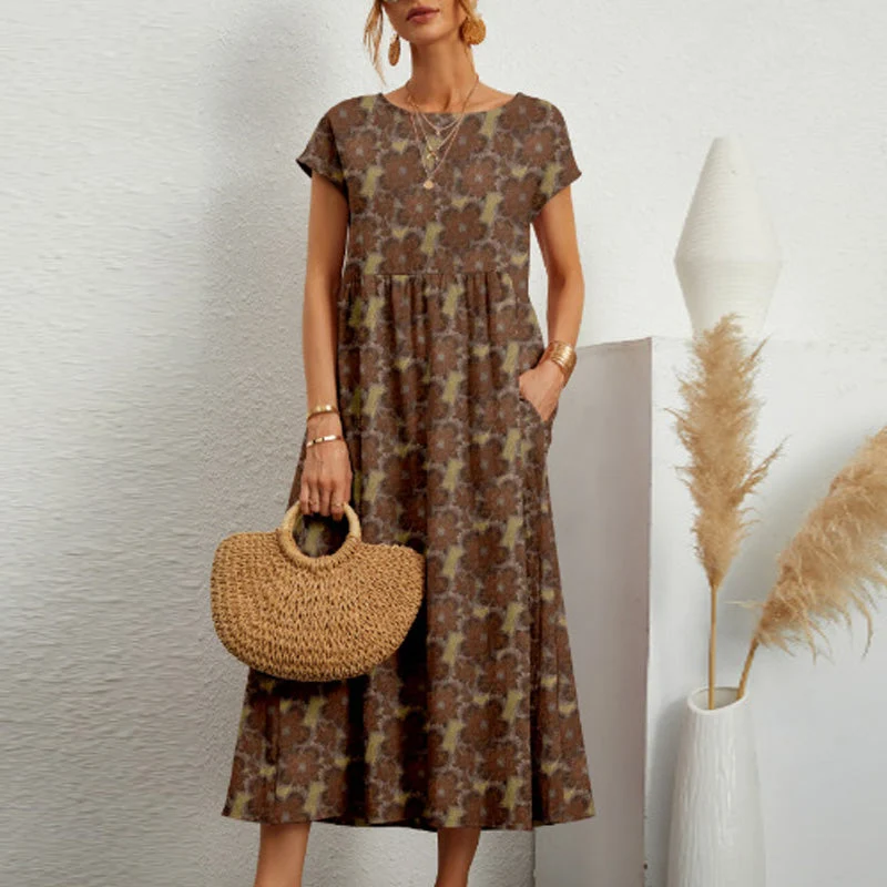Ladies Loose Printed Summer Dress - Image 8