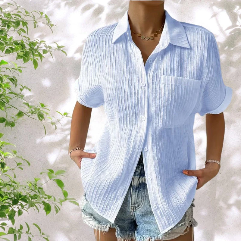 Lady Comfortable plain shirt with pockets - Image 11