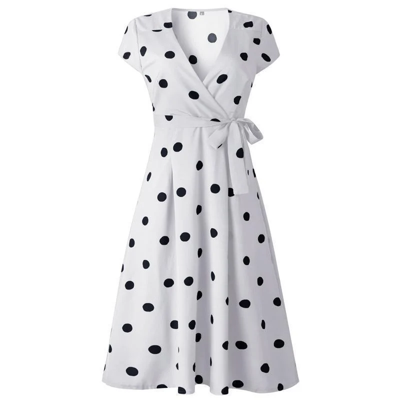 Lady Fashionable Dotted Dress - Image 3