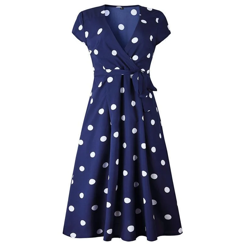 Lady Fashionable Dotted Dress - Image 7