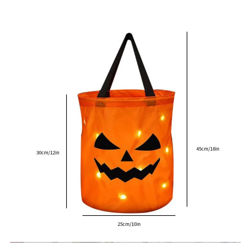 LED Light Halloween Trick or Treat Bags Pumpkin Bucket - Image 11