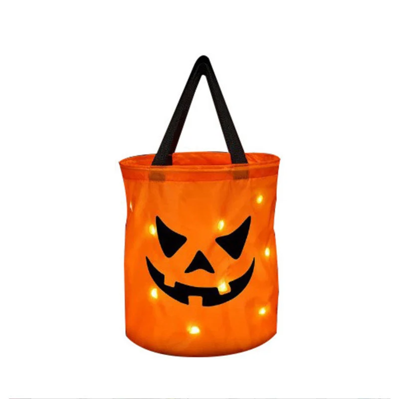 LED Light Halloween Trick or Treat Bags Pumpkin Bucket - Image 12