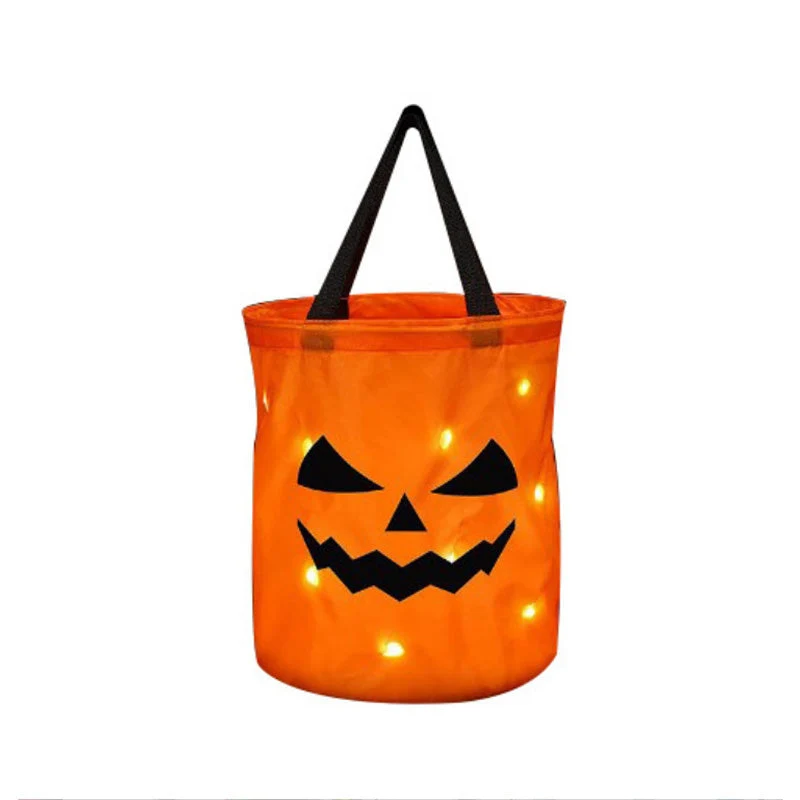 LED Light Halloween Trick or Treat Bags Pumpkin Bucket - Image 14
