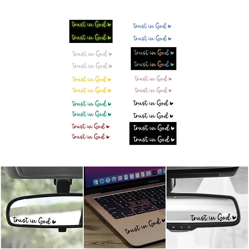 Letter & Heart Pattern Car Rearview Mirror Sticker - Image 22