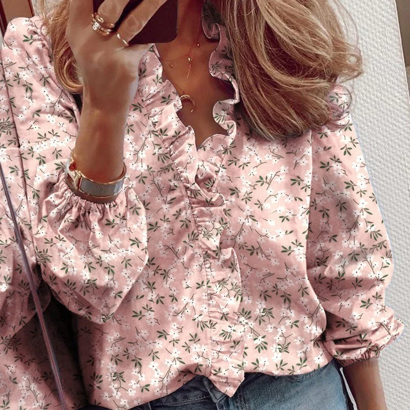 Long-Sleeved Ruffled Women'S Shirt - Image 6