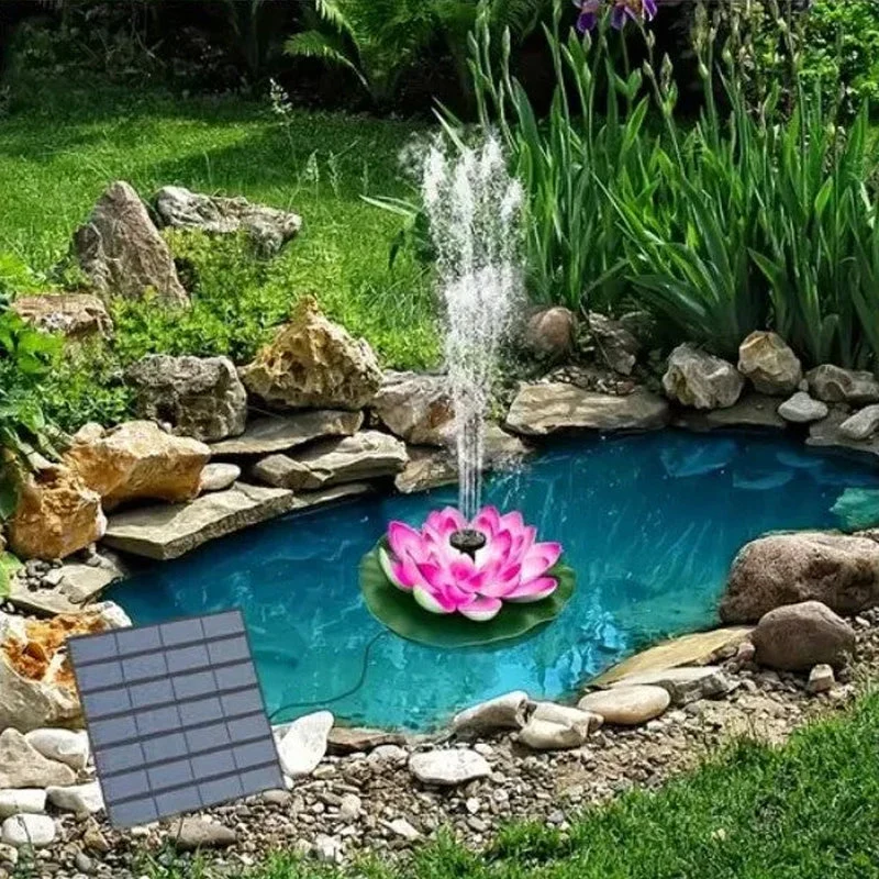 Lotus Shaped Solar Fountain Pond Decorative - Image 15