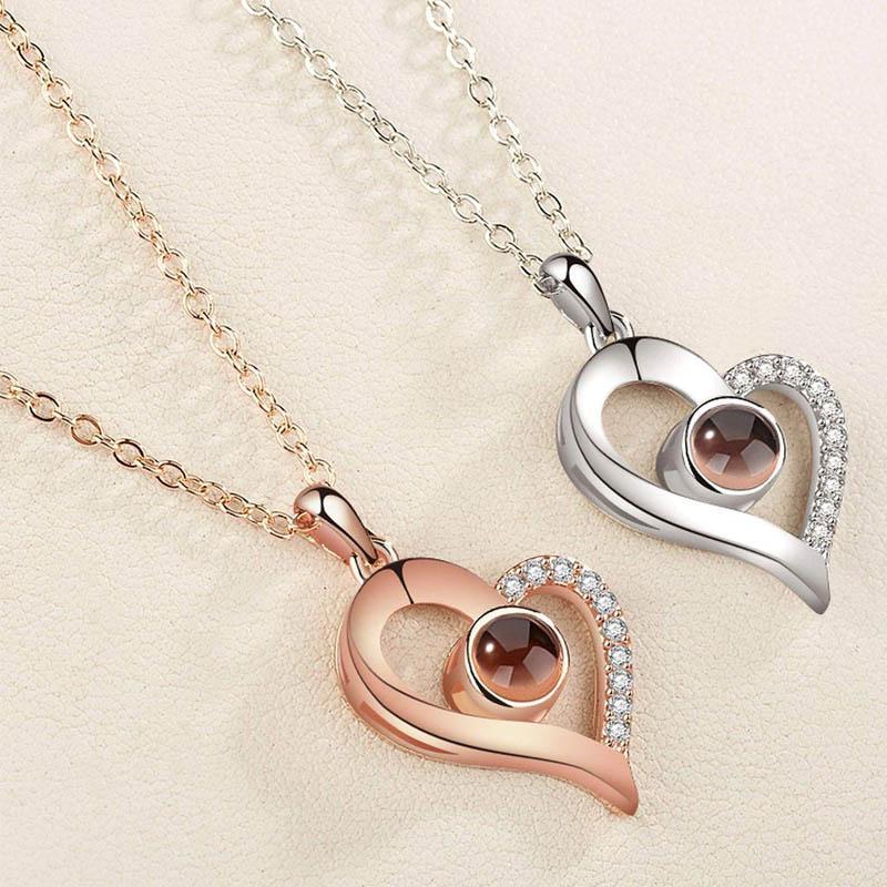 Love Projection Heart Necklace (I Love You in 100 Languages) - Image 5