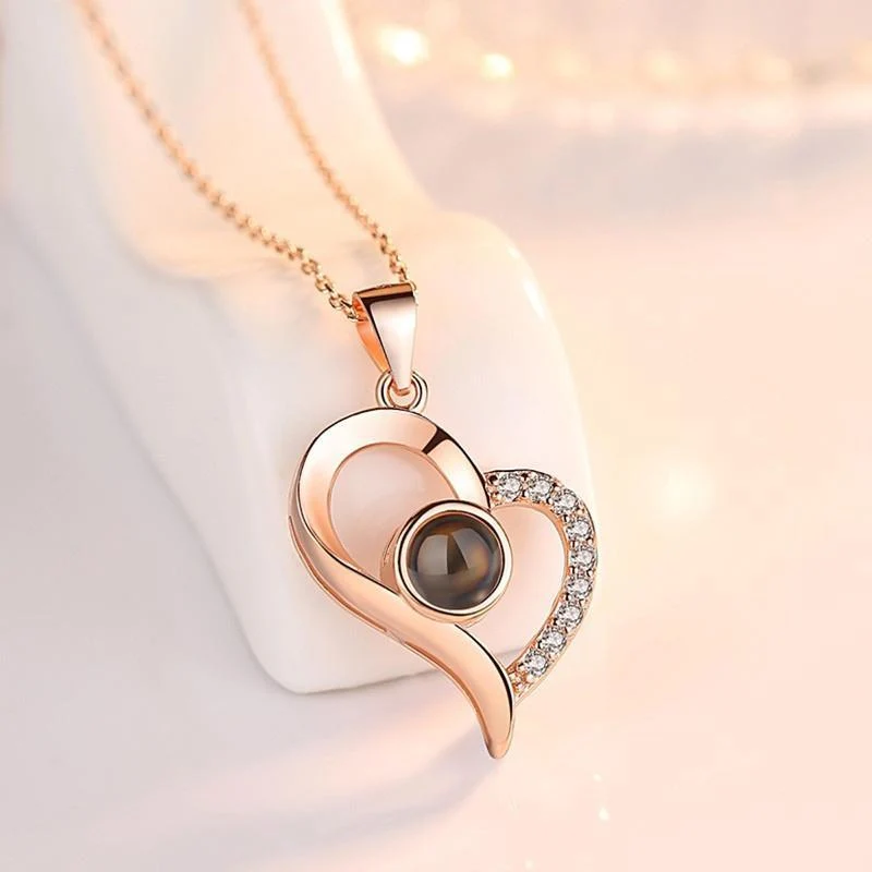 Love Projection Heart Necklace (I Love You in 100 Languages) - Image 8