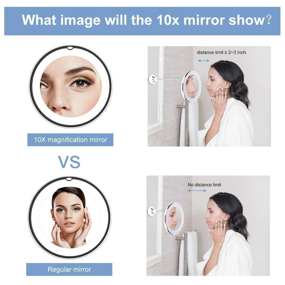 Magnifying Makeup Mirror with LED Light - Image 4