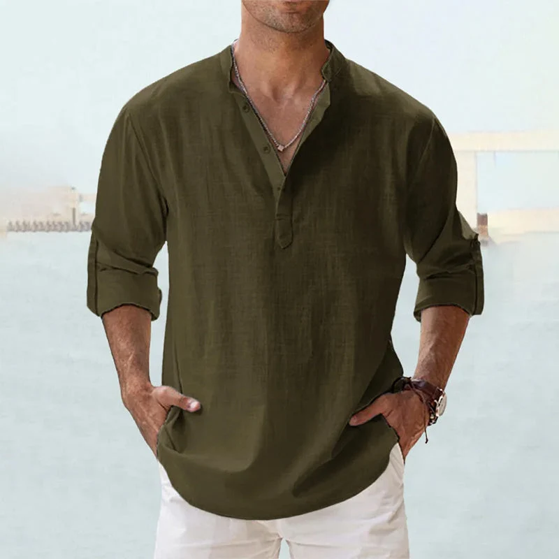 Men's Cotton Linen Casual Shirt - Image 2