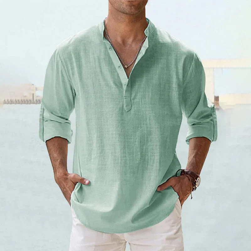Men's Cotton Linen Casual Shirt - Image 3