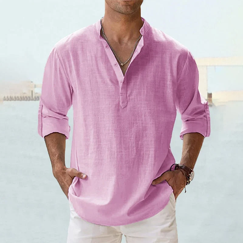 Men's Cotton Linen Casual Shirt - Image 4
