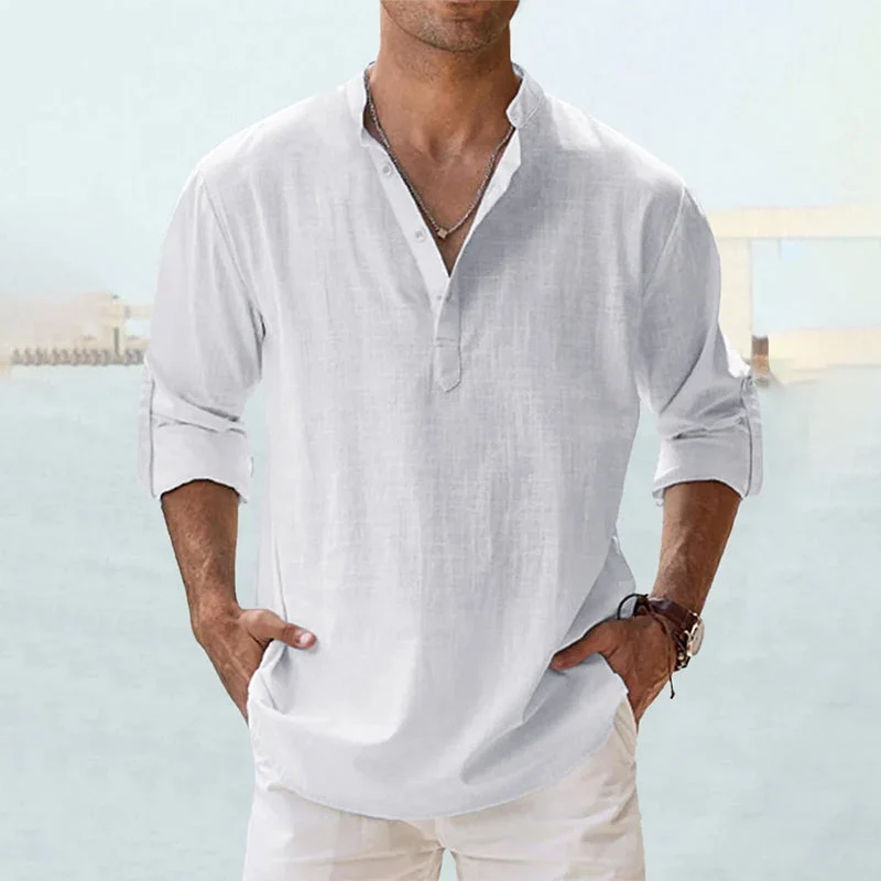 Men's Cotton Linen Casual Shirt - Image 7