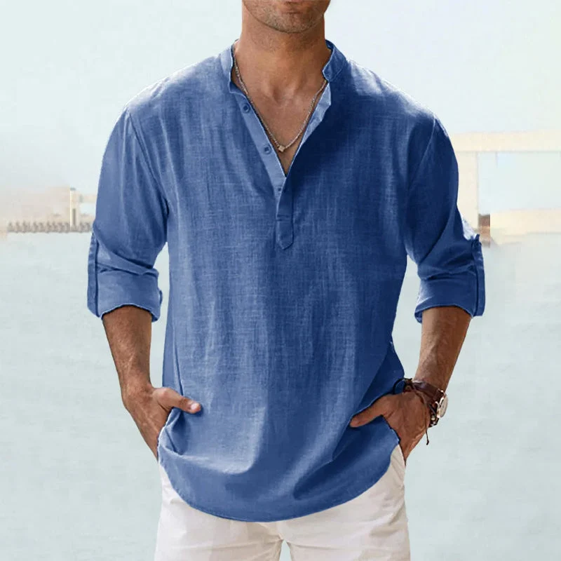 Men's Cotton Linen Casual Shirt - Image 8