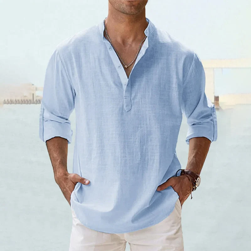 Men's Cotton Linen Casual Shirt - Image 9