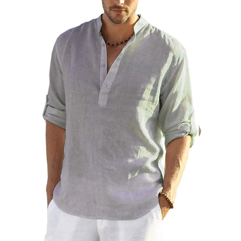 Men's Cotton Linen Hippie Casual T-Shirt - Image 11