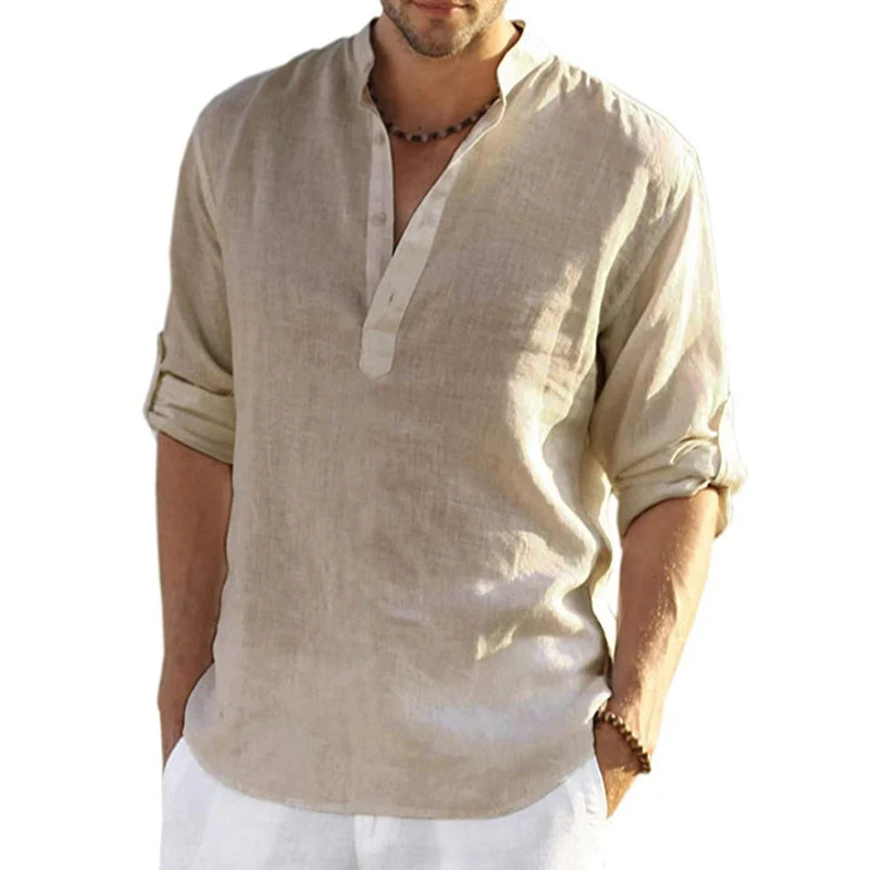 Men's Cotton Linen Hippie Casual T-Shirt - Image 12