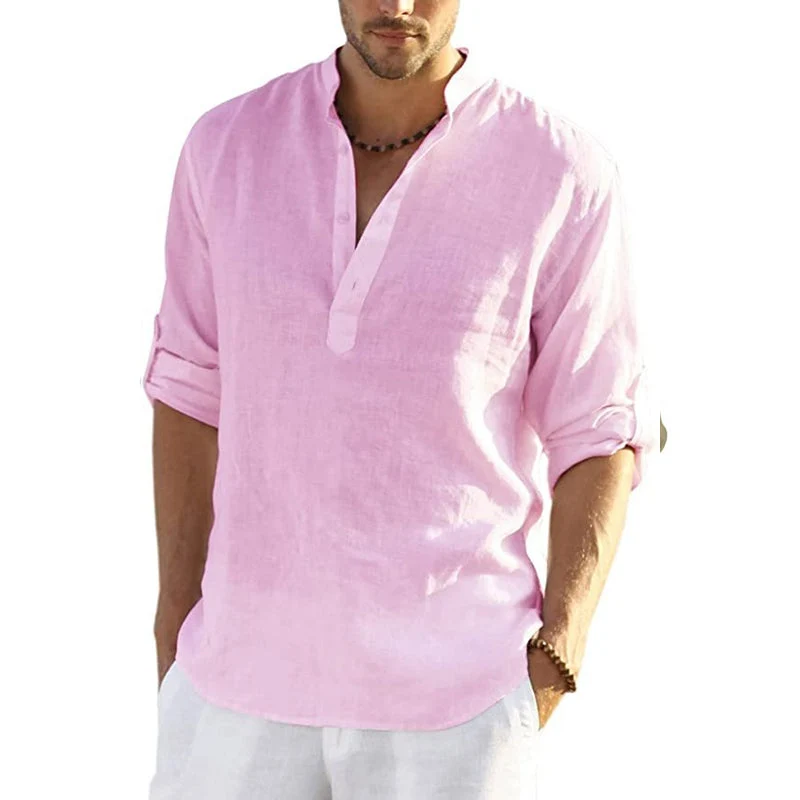 Men's Cotton Linen Hippie Casual T-Shirt - Image 5