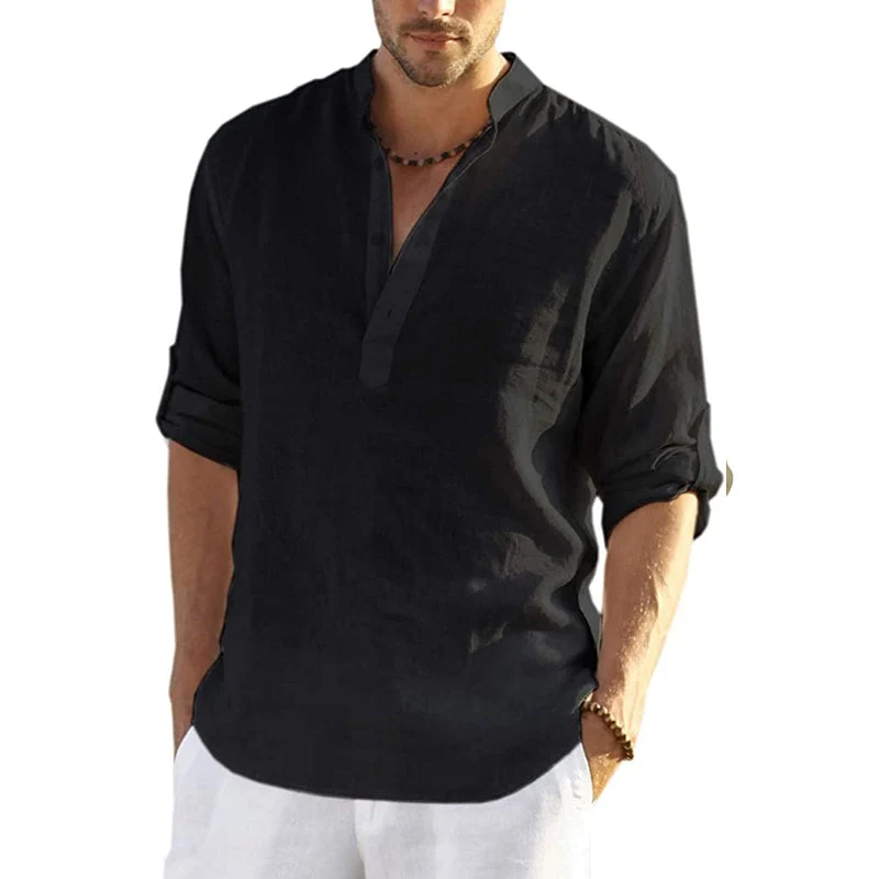 Men's Cotton Linen Hippie Casual T-Shirt - Image 7