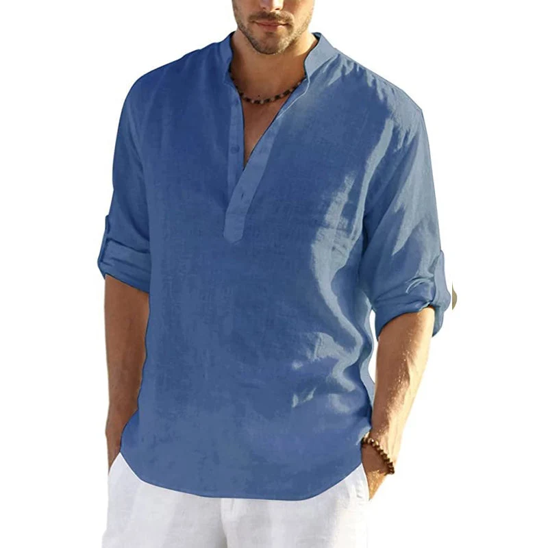 Men's Cotton Linen Hippie Casual T-Shirt - Image 9