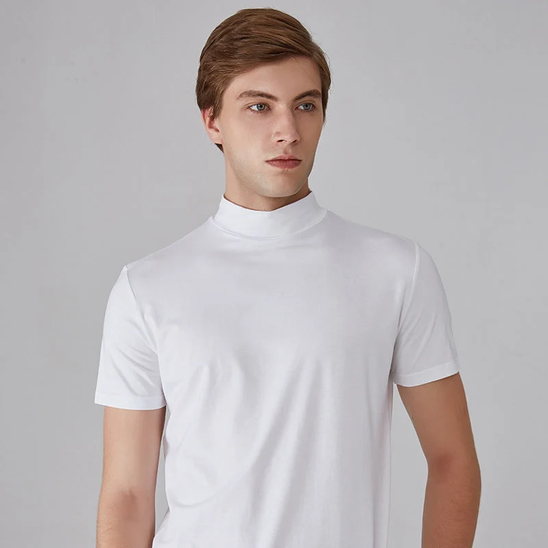 Mens High Neck Slim Fit T-shirt - Image 11