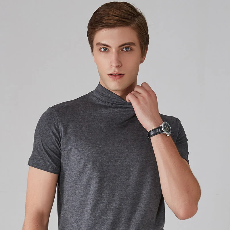 Mens High Neck Slim Fit T-shirt - Image 15