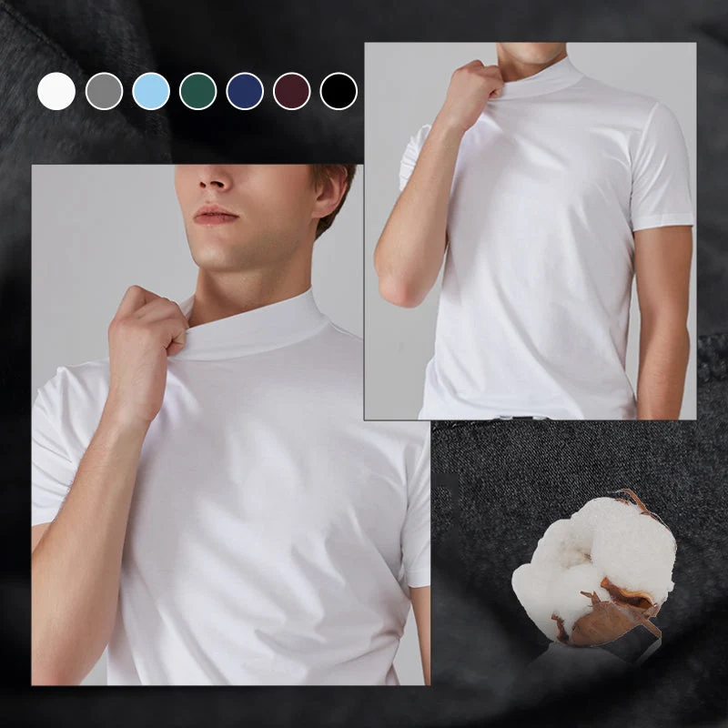 Mens High Neck Slim Fit T-shirt - Image 5