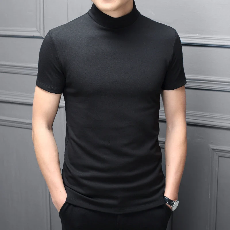 Mens High Neck Slim Fit T-shirt - Image 7