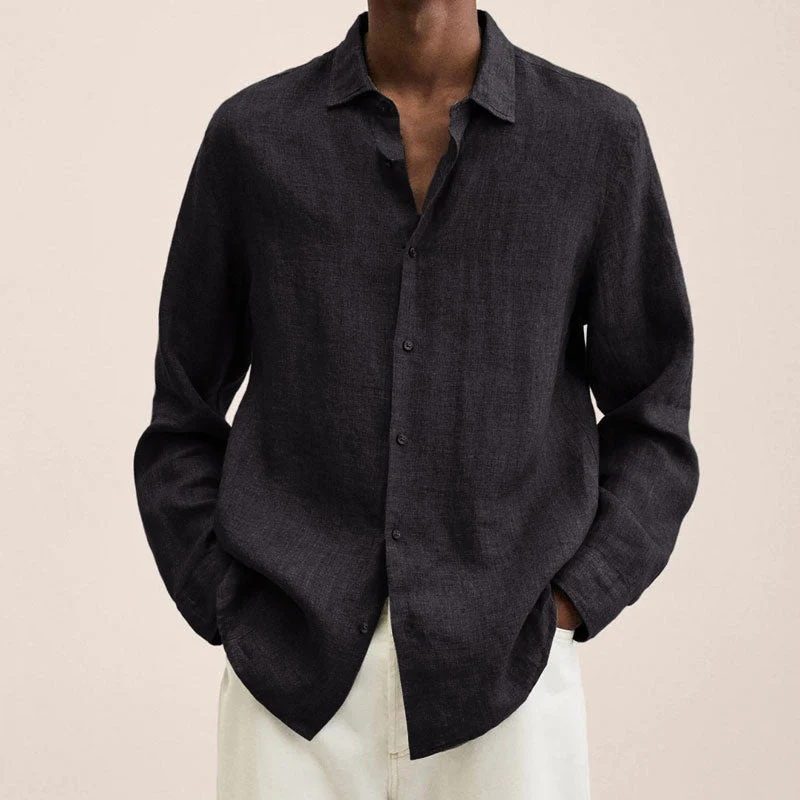 Men's Linen Long Sleeve Shirt - Image 13