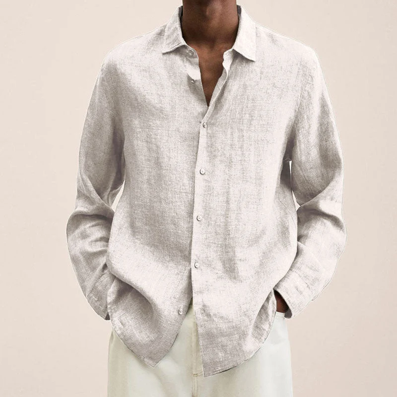 Men's Linen Long Sleeve Shirt - Image 4