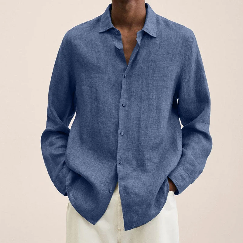 Men's Linen Long Sleeve Shirt - Image 6