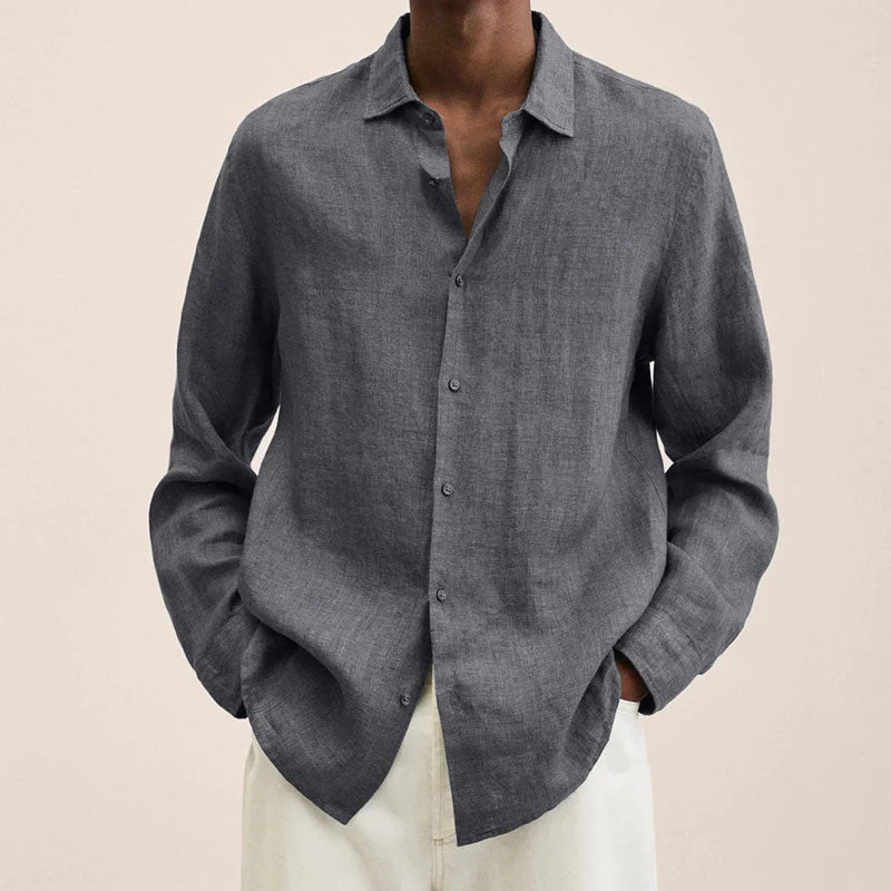 Men's Linen Long Sleeve Shirt - Image 8